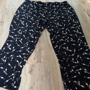 Soma Champagne Glass Black and Pink Pajama Pants